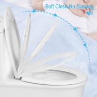 Capac toaleta 2 in 1, inchidere silentioasa, cu reductie copii, alb, Vivo, WTS-208